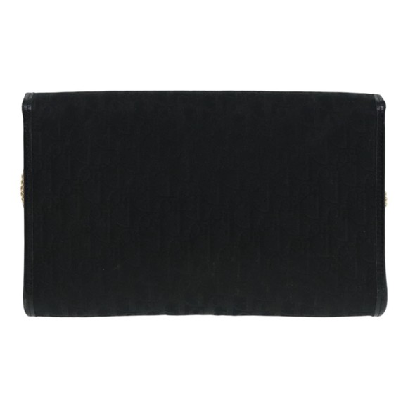 Christian Dior Trotter Canvas Chain Shoulder Bag Black Gold Auth 90397 - Picture 2 of 16